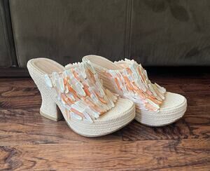 $2,995 NIB Bottega Veneta Taupe Orange Embellished Sandals Shoes Size US 35(5)